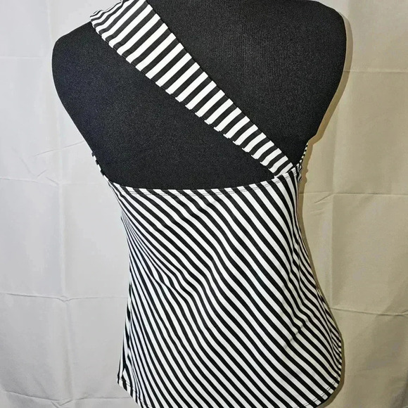 Allen B one shoulder stripe bathingsuit top - Picture 7 of 8